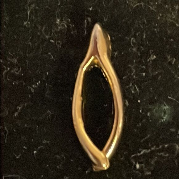 Vintage-1950s-Art Nouveau abstract 0.75” gold tone hat pin/lapel pin/tie tack - Picture 6 of 9